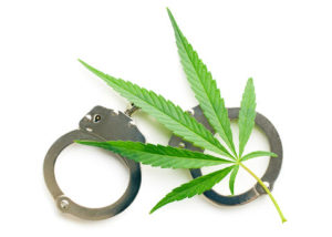 Marijuana Leaf and Handcuffs